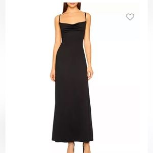 Susana Monaco Cowl Maxi Slip Dress in NAVY. Size Small